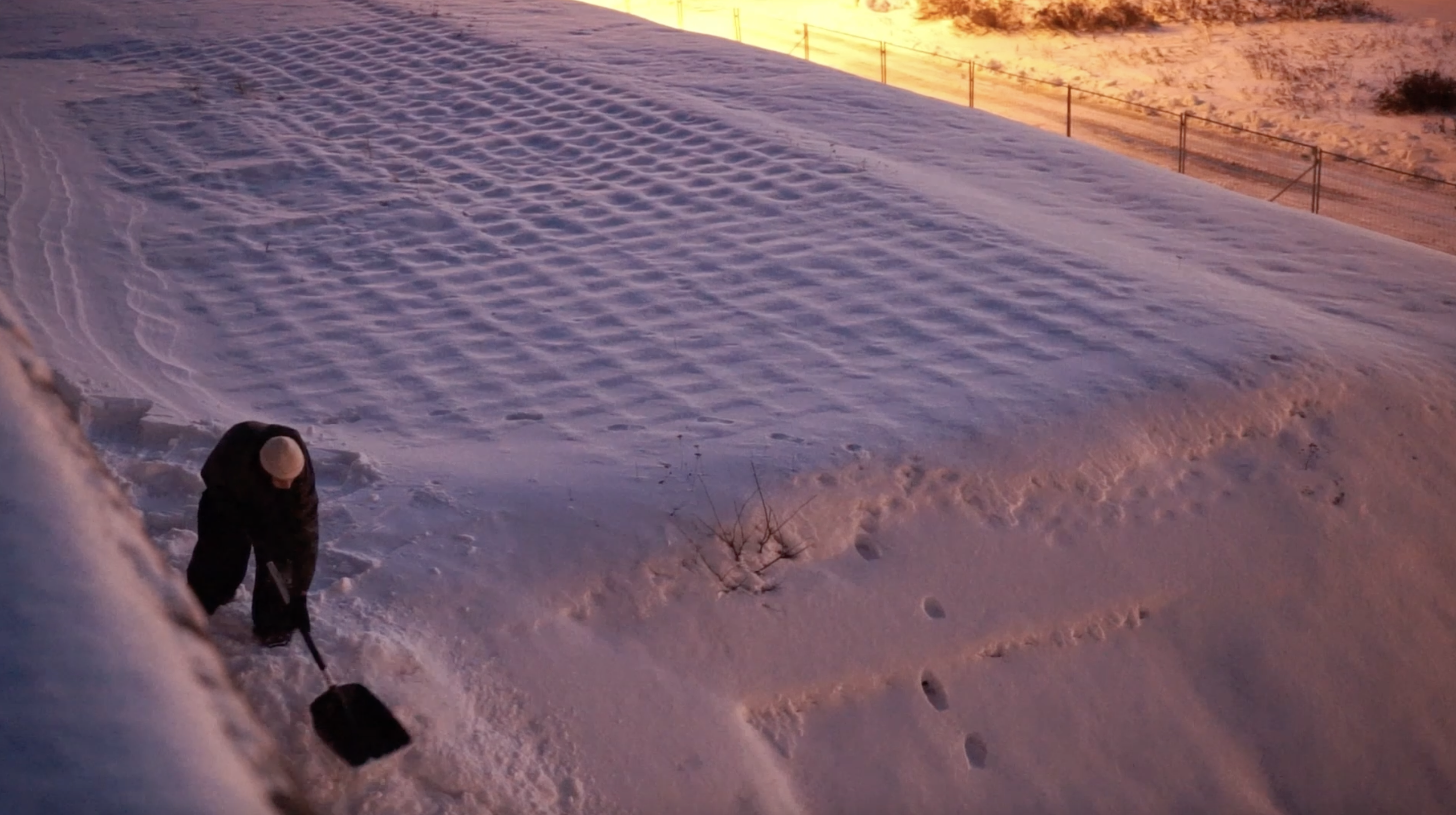 Golden hour shoveling